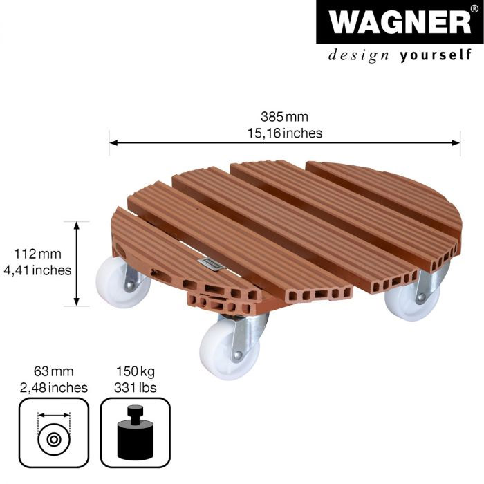 Multiroller Pflanzenroller WPC rund 380 mm für 100 kg