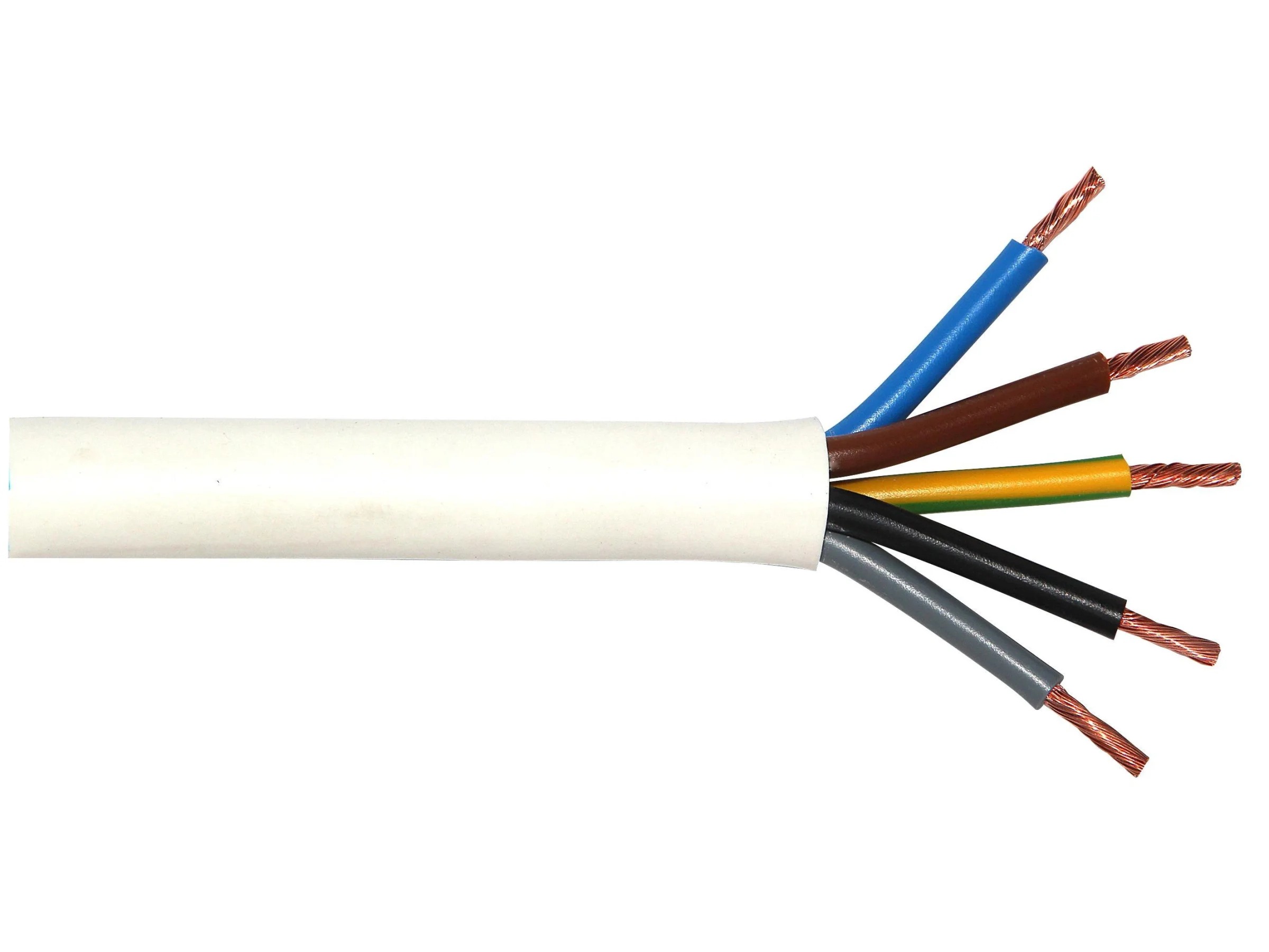 Herdanschlussleitung H05VV-F 5G2,5 Weiß 5 m
