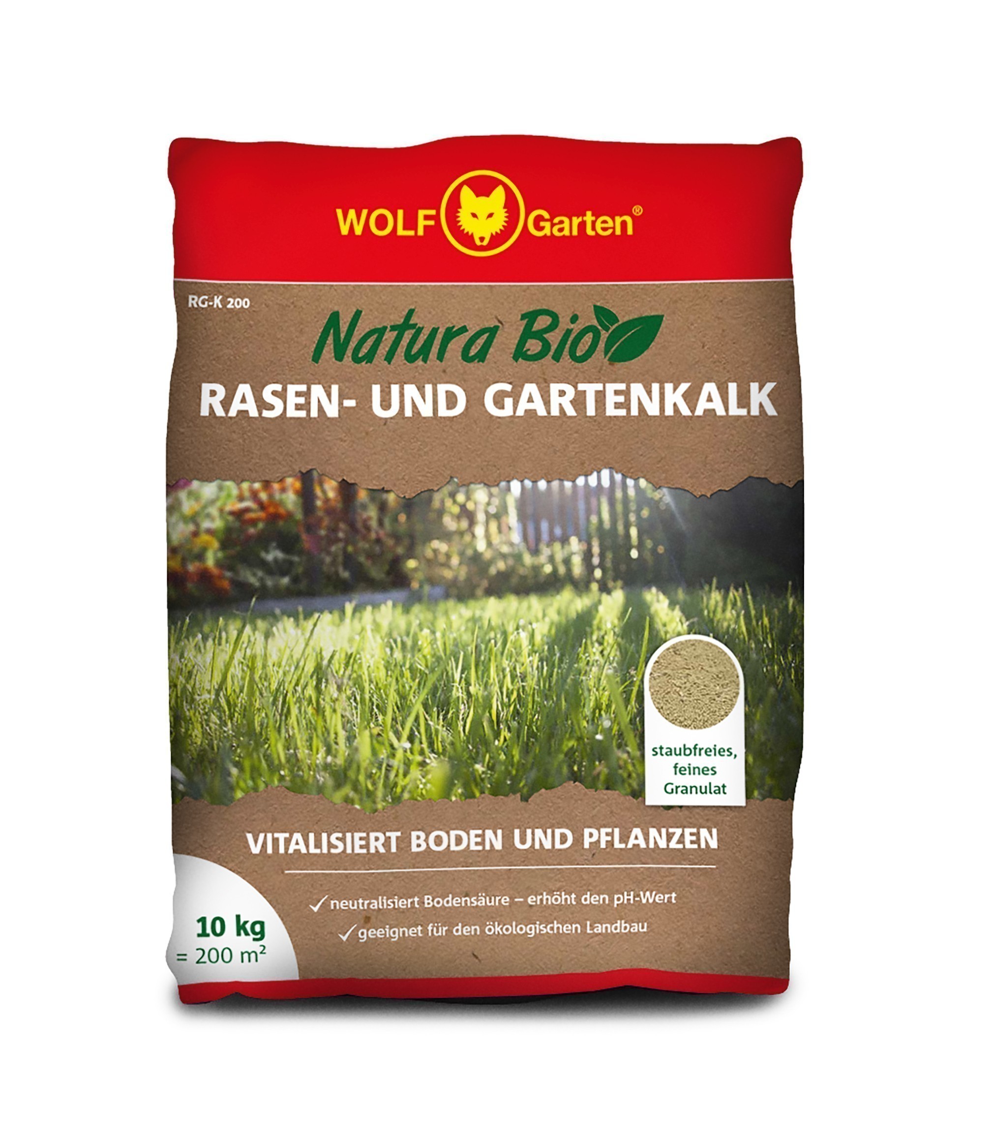 Wolf Garten Natura Bio Rasen- und Gartenkalk RG-K 200 für 200m²