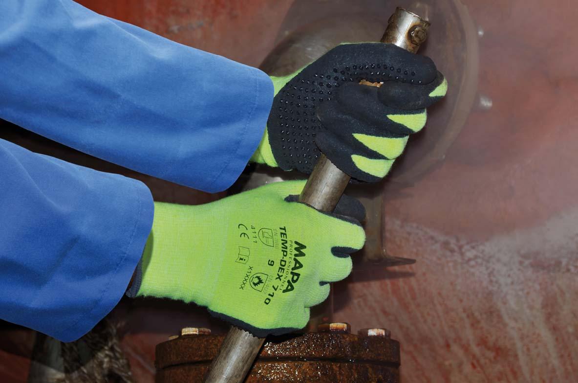 Handschuh Temp-Dex 710, Gr. 11, gelb-schwarz