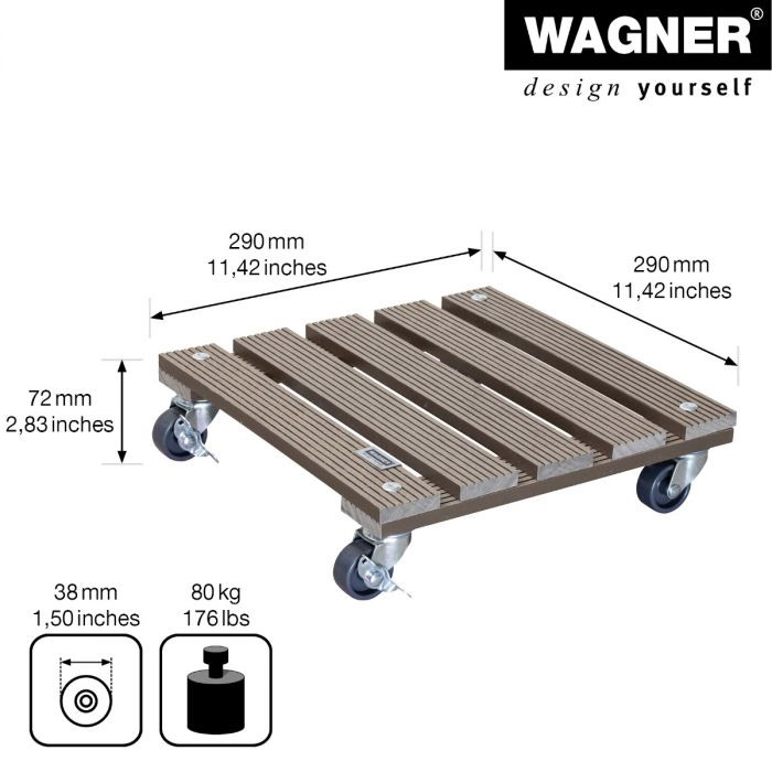 Multiroller Pflanzenroller WPC 290x290 mm für 80 kg