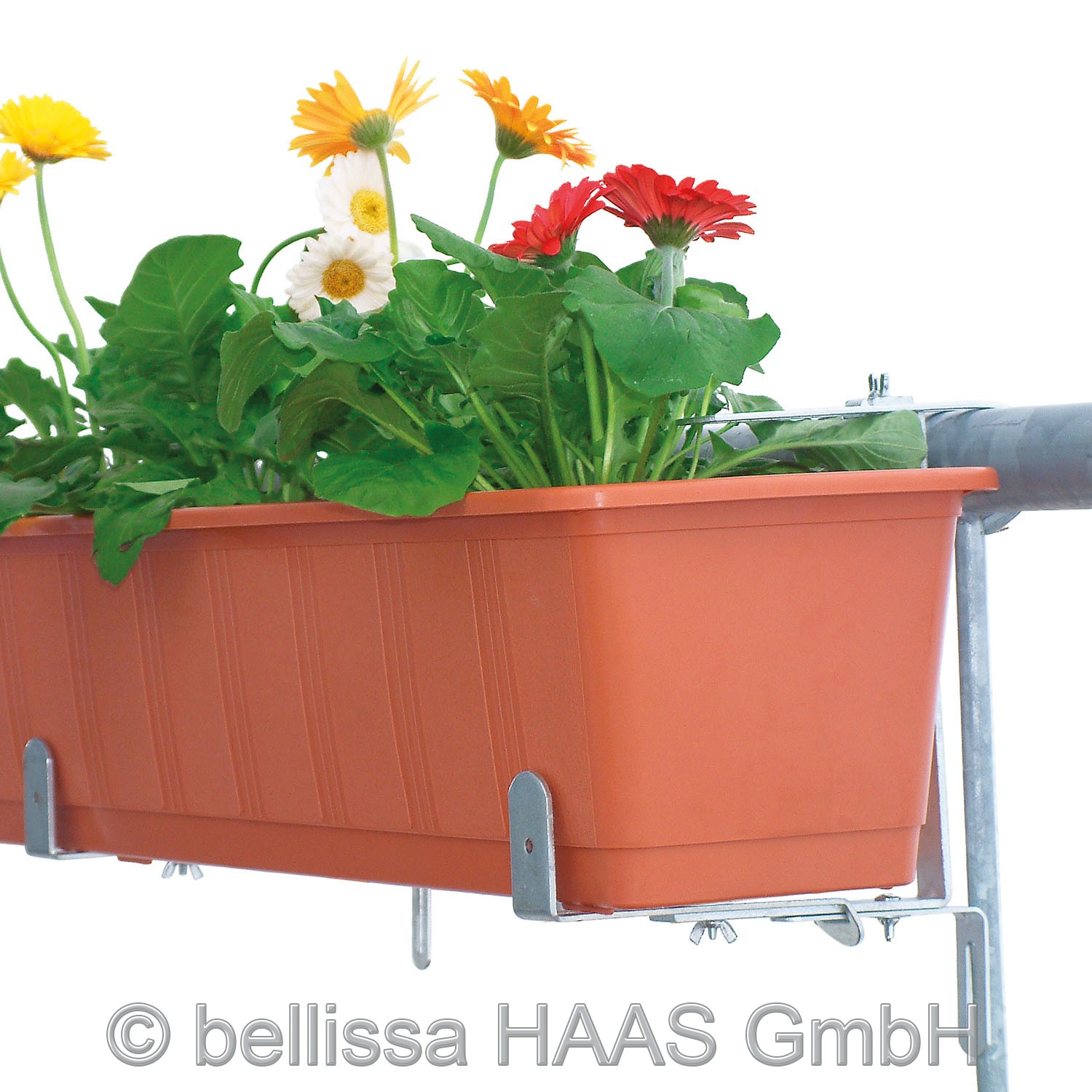 Blumenkastenhalter verzinkt für Rundrohre bellissa belastbar bis 30kg