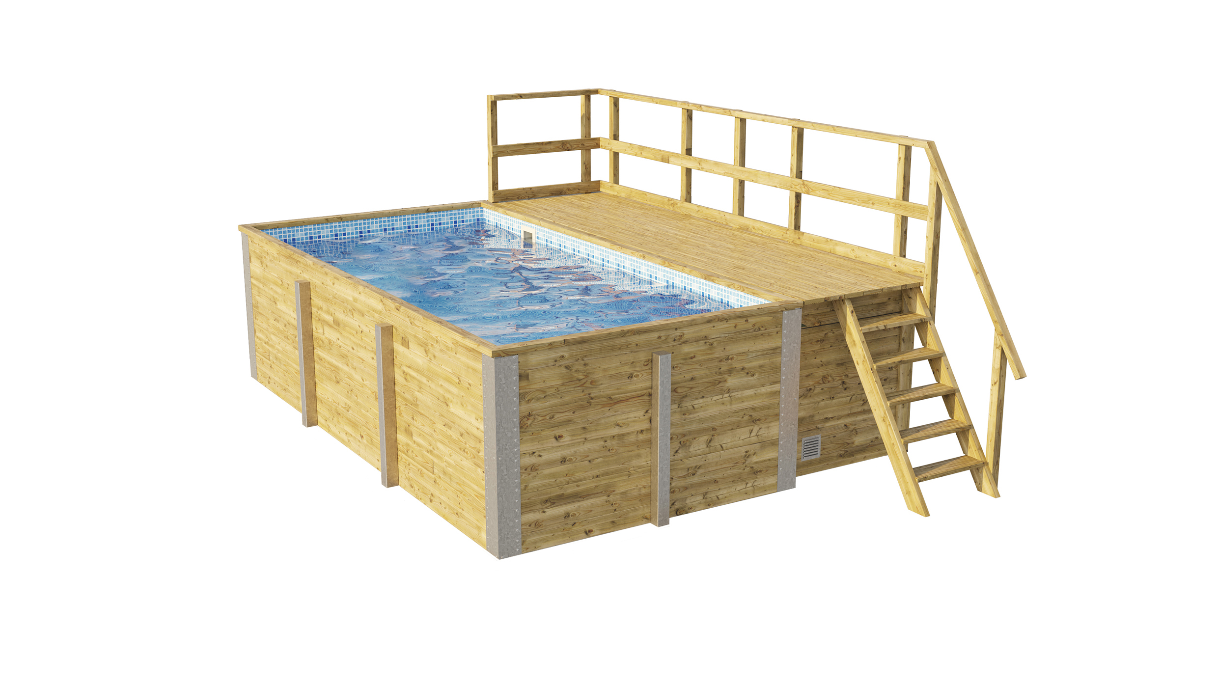 weka Massivholzpool 595 Gr. 1, Folie Blau / Mosaik