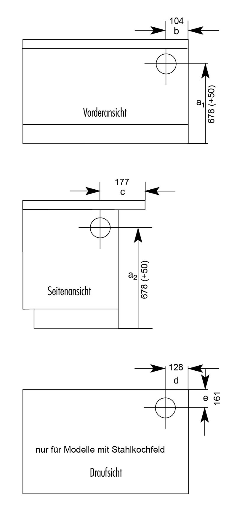 Küchenherd / Kohleherd Wamsler K138F schwarz Stahl Anschluss links