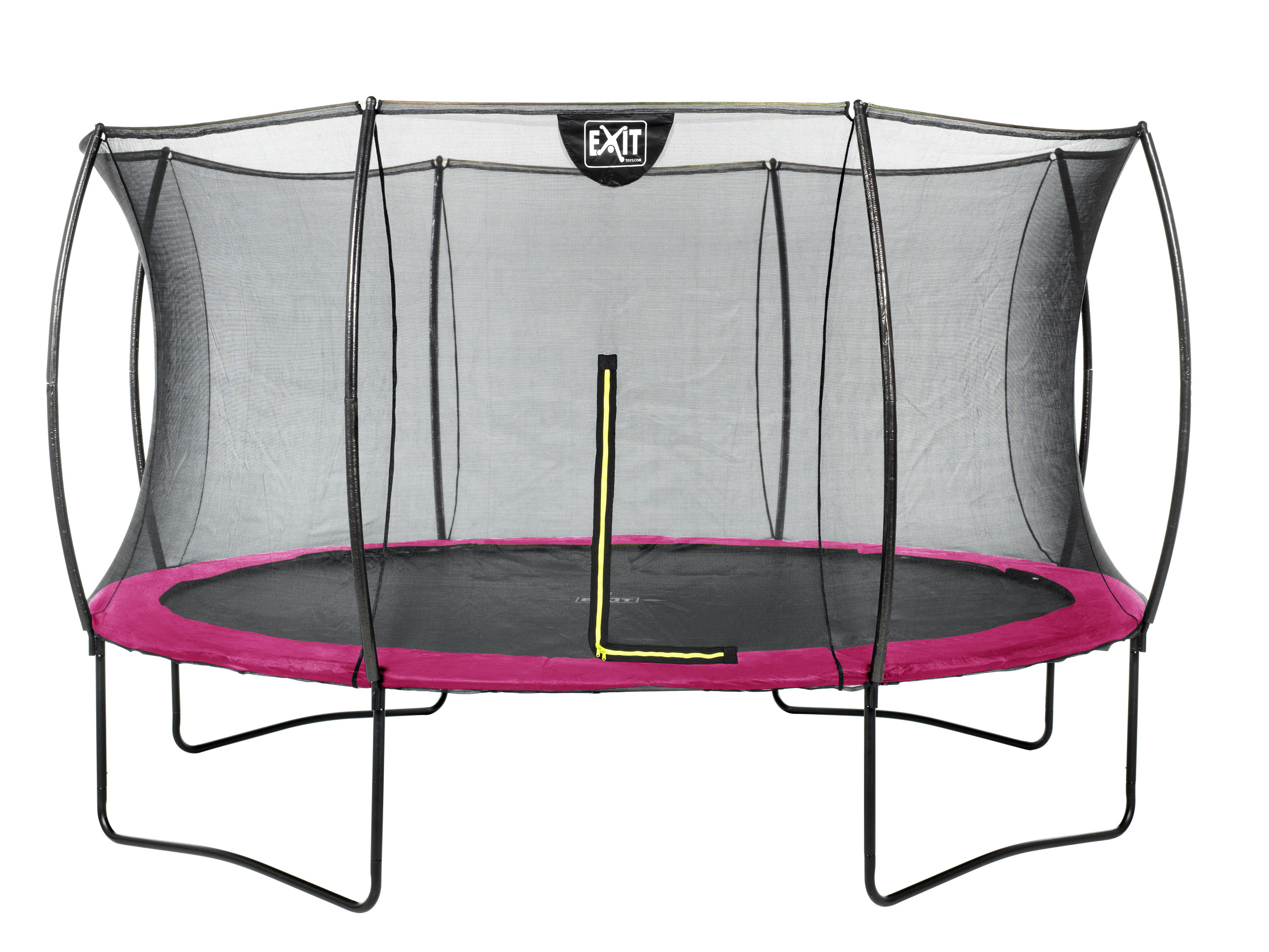 Trampolin EXIT Silhouette mit Sicherheitsnetz Ø366cm pink