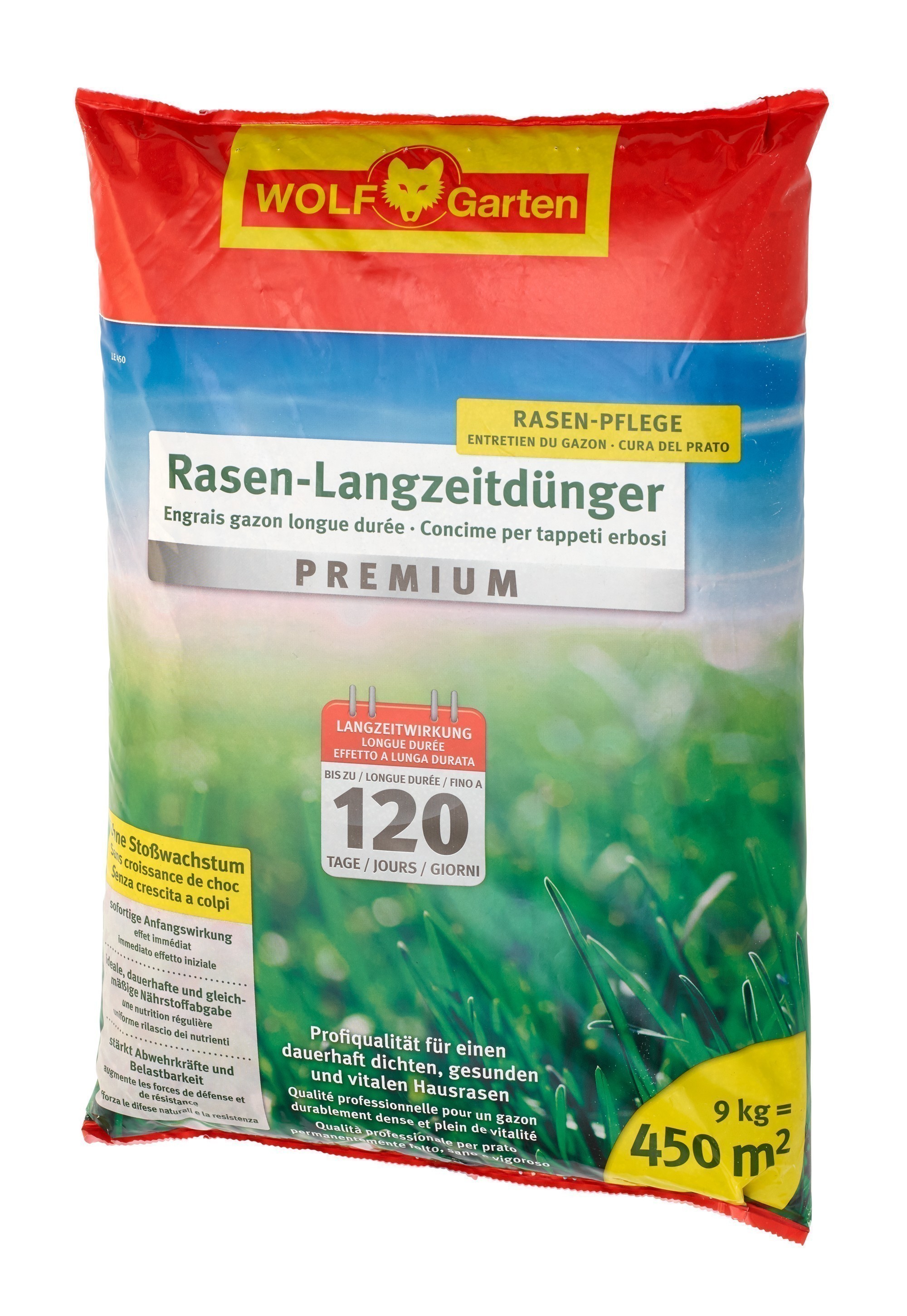 Wolf Garten Rasen Langzeitdünger Premium LE450 für 120 Tage für 450m²