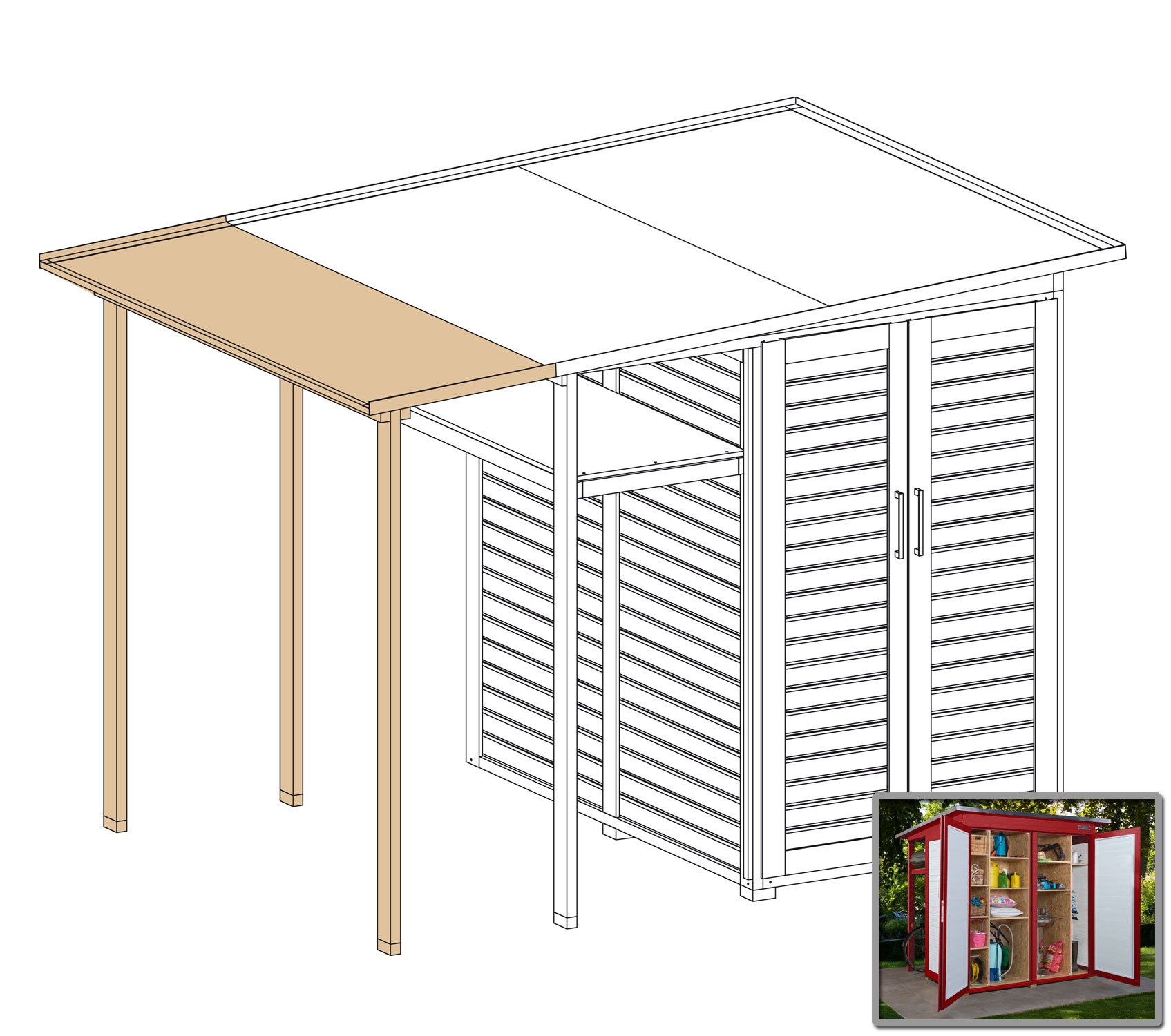 weka Garten [Q] Modul Family, seitlicher Anbau off