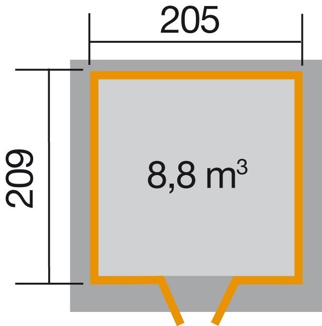 weka Gartenhaus 227 Gr.1, anthrazit, 21 mm
