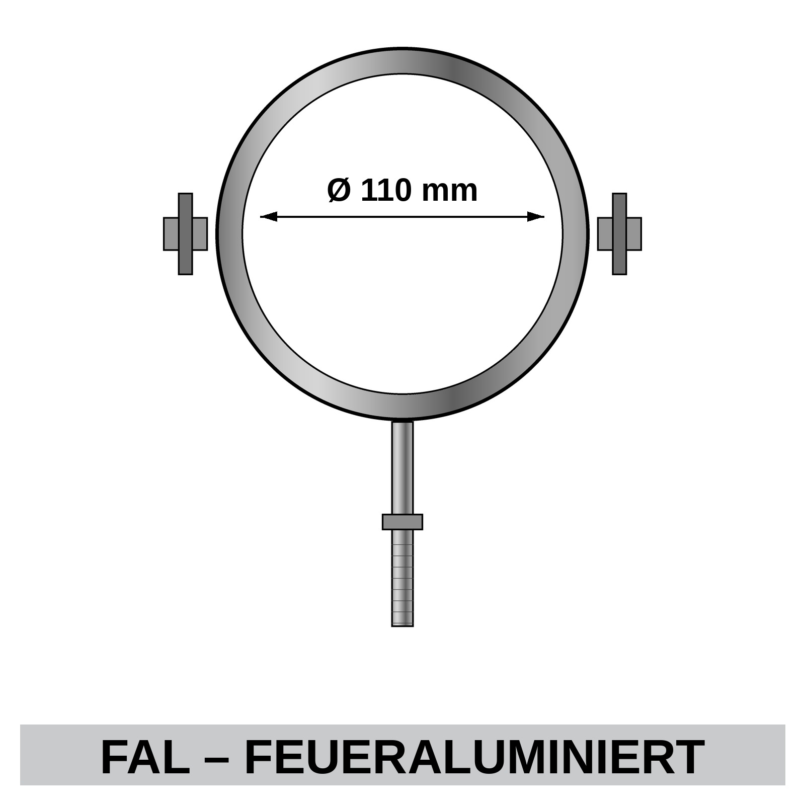 ediFire Rohrschellen-Set Ø 110 mm, feueraluminiert