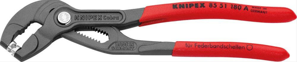 Federbandschellenzange 180mm m.Kst.Griff Knipex