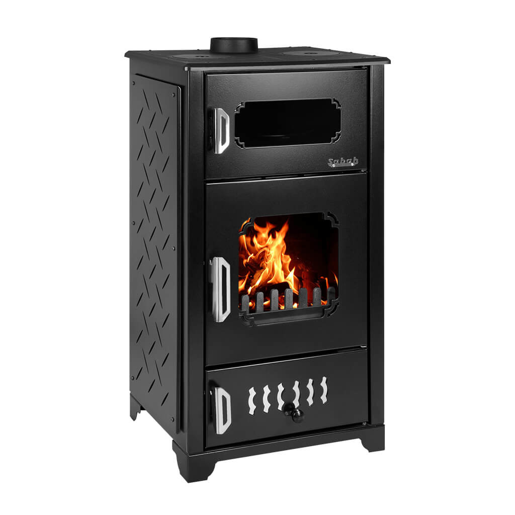 BRUNO® Kaminofen Hanna mit Backfach schwarz 15kW