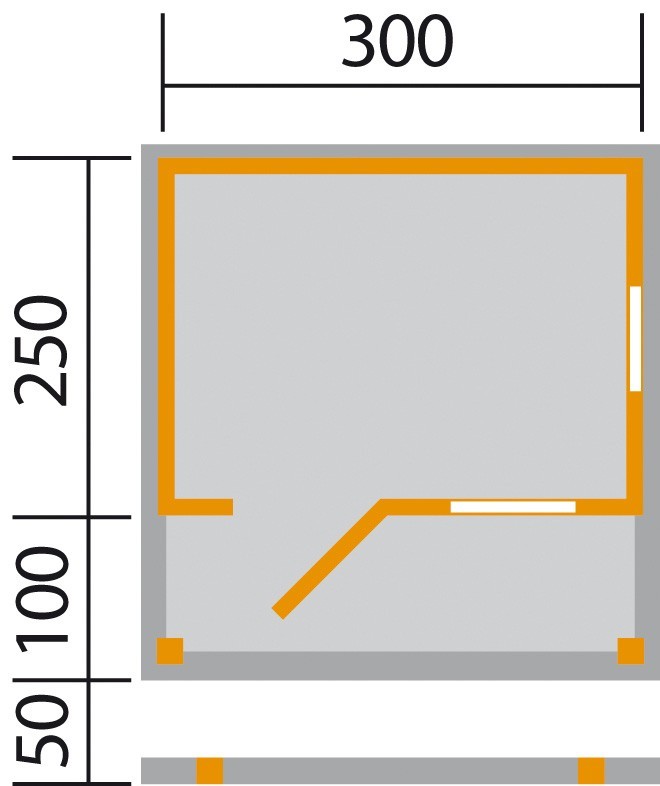 weka Gartenhaus 820 A Gr.2, natur, VD/T 100 cm, ET