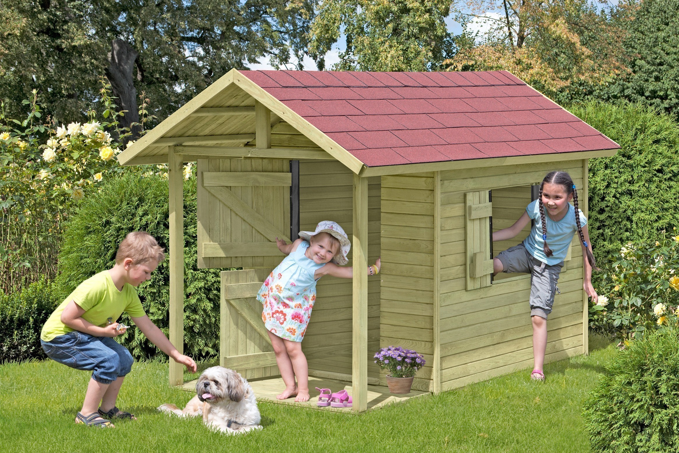 Spielhaus / Kinderspielhaus Andy mit Terrasse 150x240x160cm
