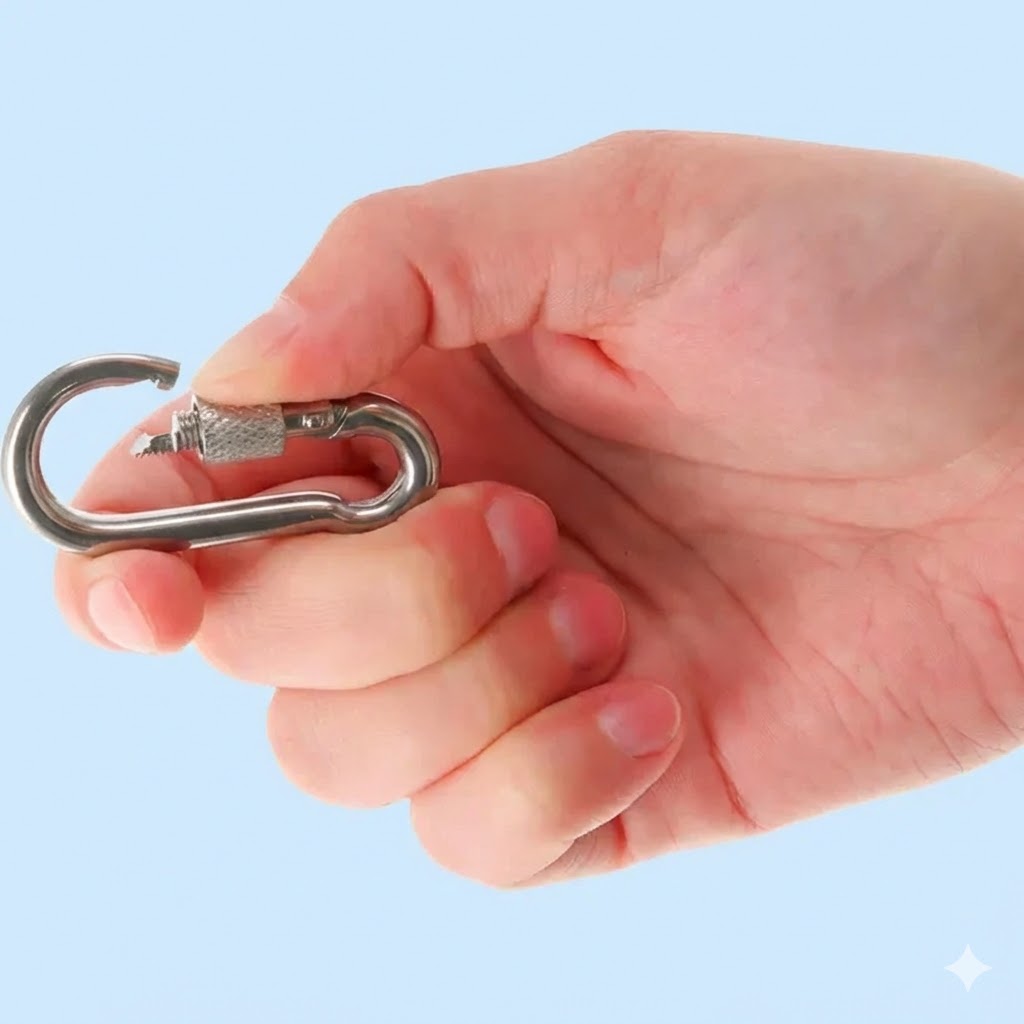 Dörner + Helmer Edelstahl-Karabiner 60 mm – mit Schraubsicherung