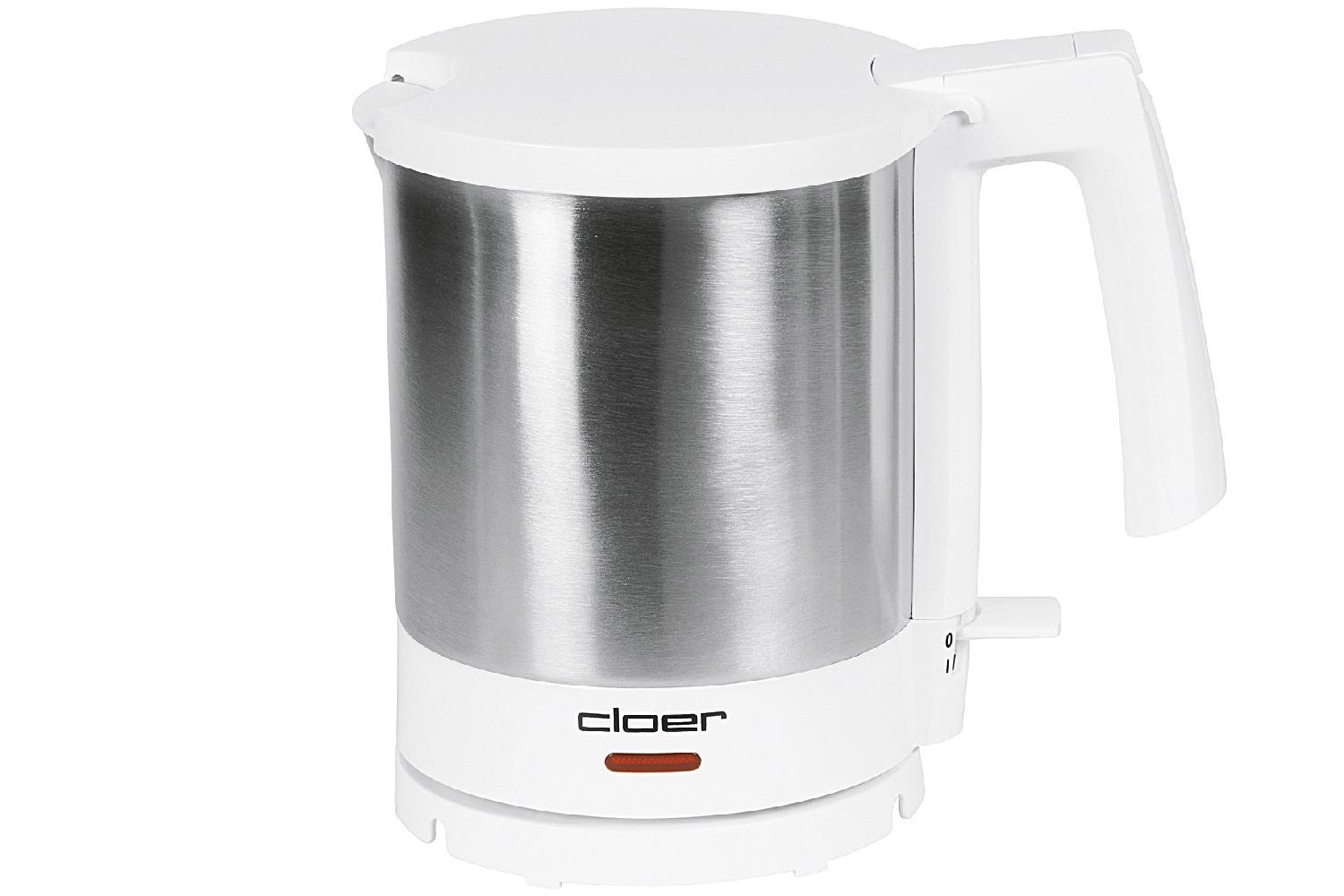 Cloer Wasserkocher 4707 1,5 L 1800 Watt edelstahl/weiss