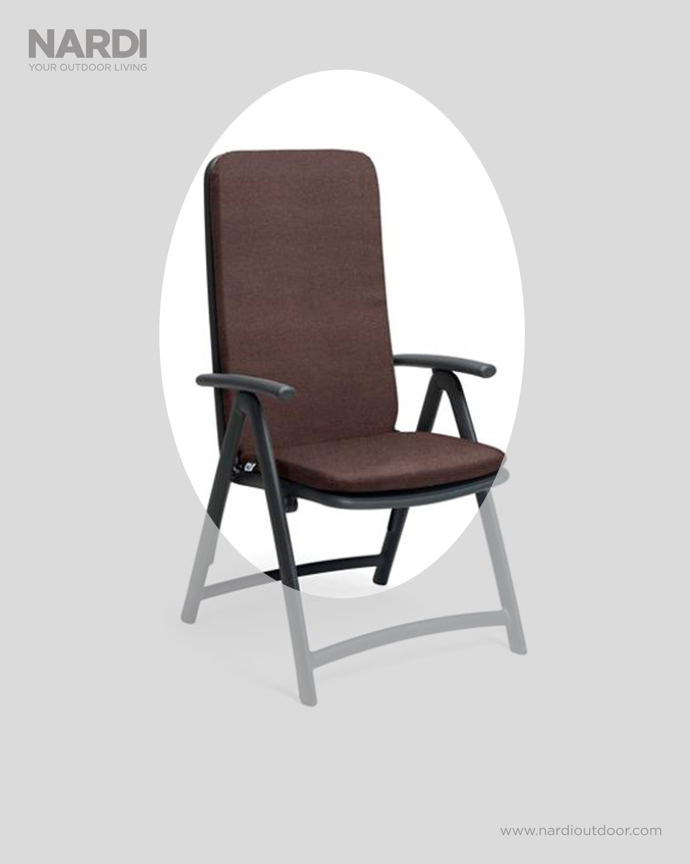 Auflage / Polster für Nardi Relaxsessel Darsena 118,5x49cm caffè