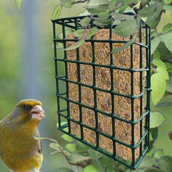 Vogelfutterkorb / Gitterkorb aus Metall für Energieblöcke