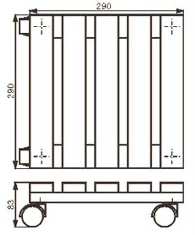 Wagner Pflanzenroller Multi Roller Toscana fahrbar 29x29cm Holz hell