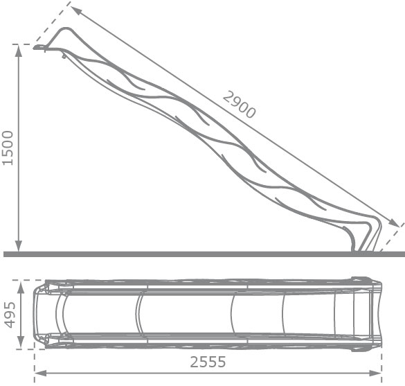 Wellenrutsche, Rutsche rot 2,90m