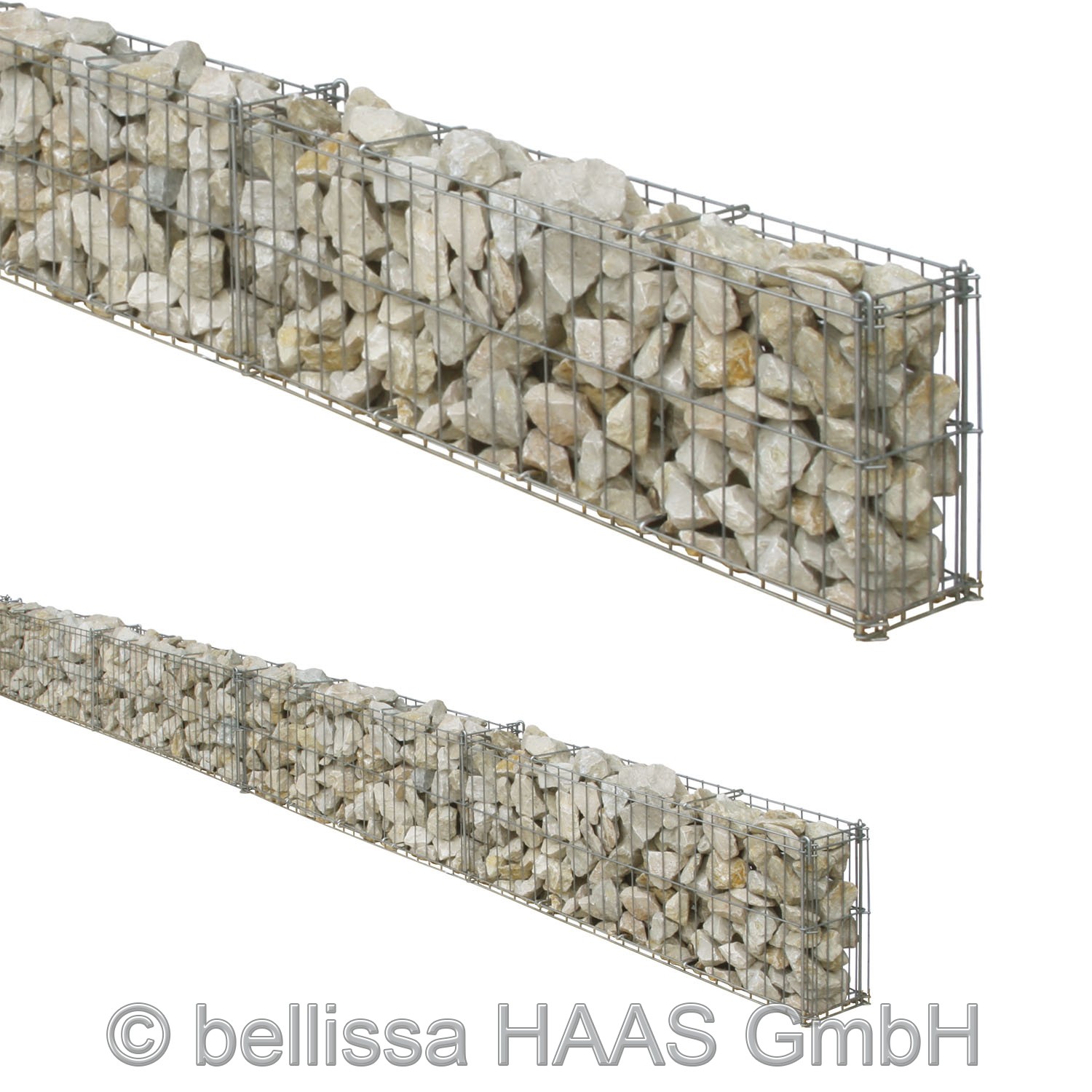 Gartenmauer / Mauer Gitter Set Steinkorb bellissa 464x10x20cm