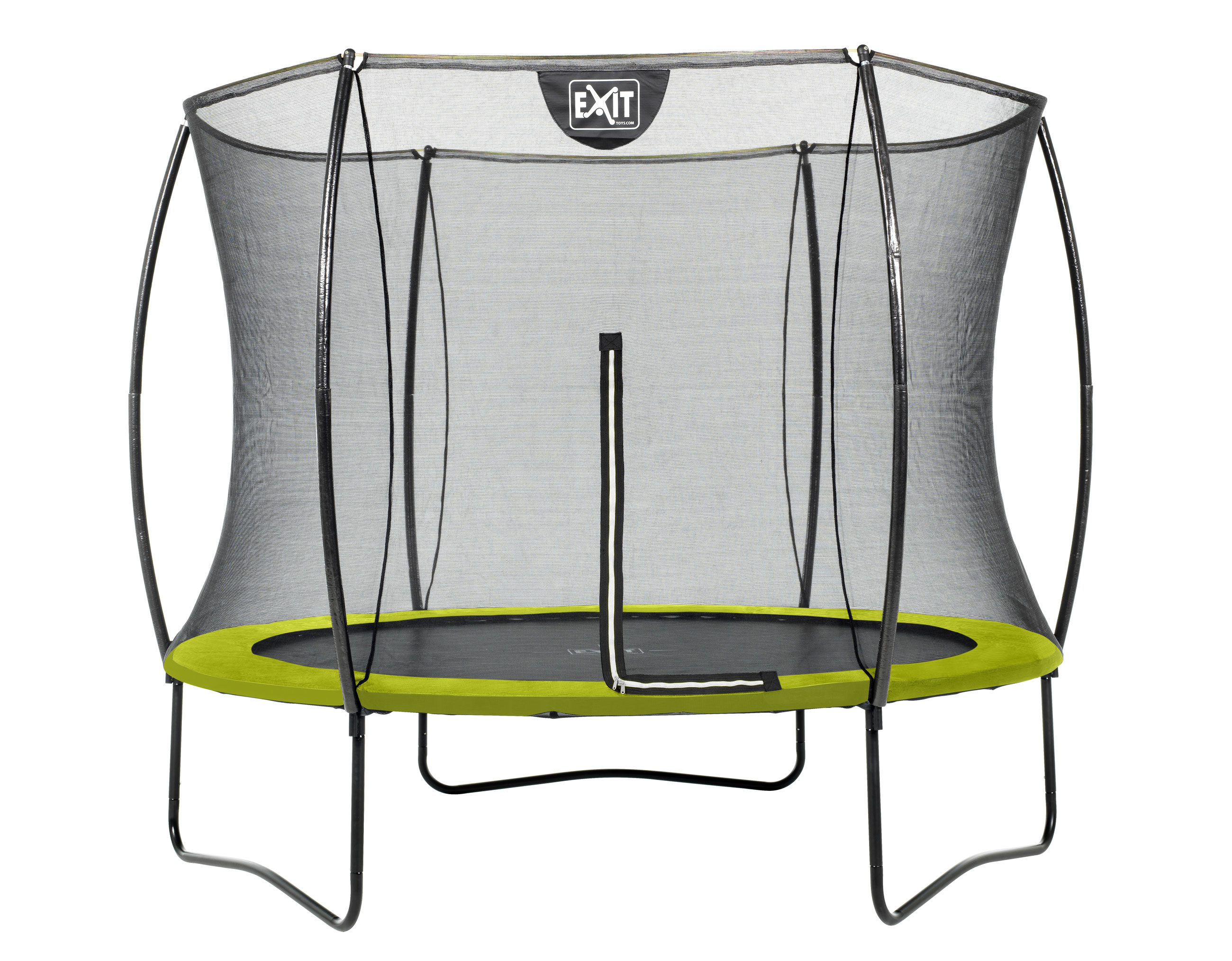 Trampolin EXIT Silhouette mit Sicherheitsnetz Ø305cm Lime grün