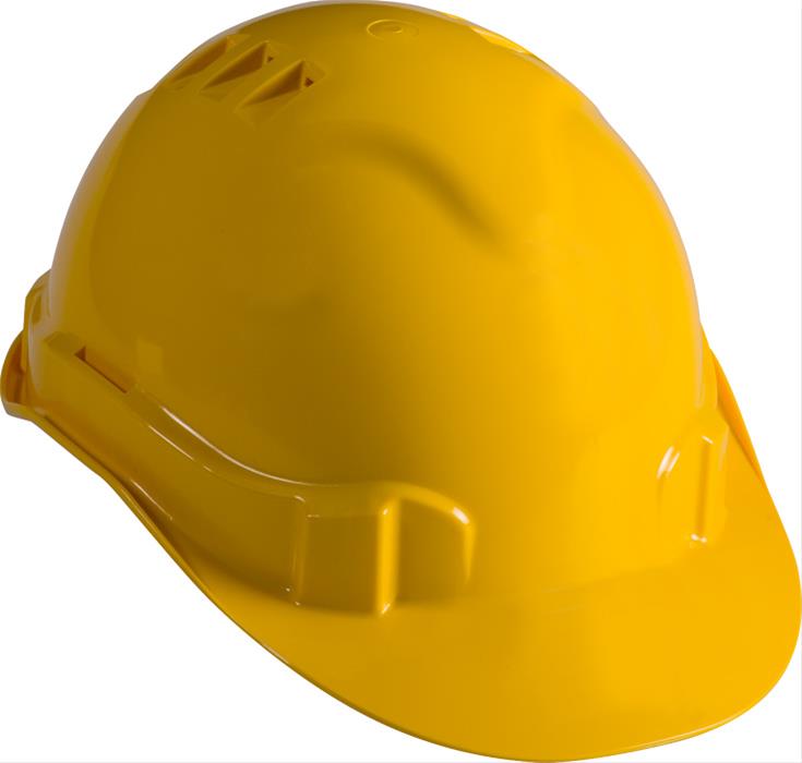 Schutzhelm, mit Kunststoffschweißband, verstellbar, gelb