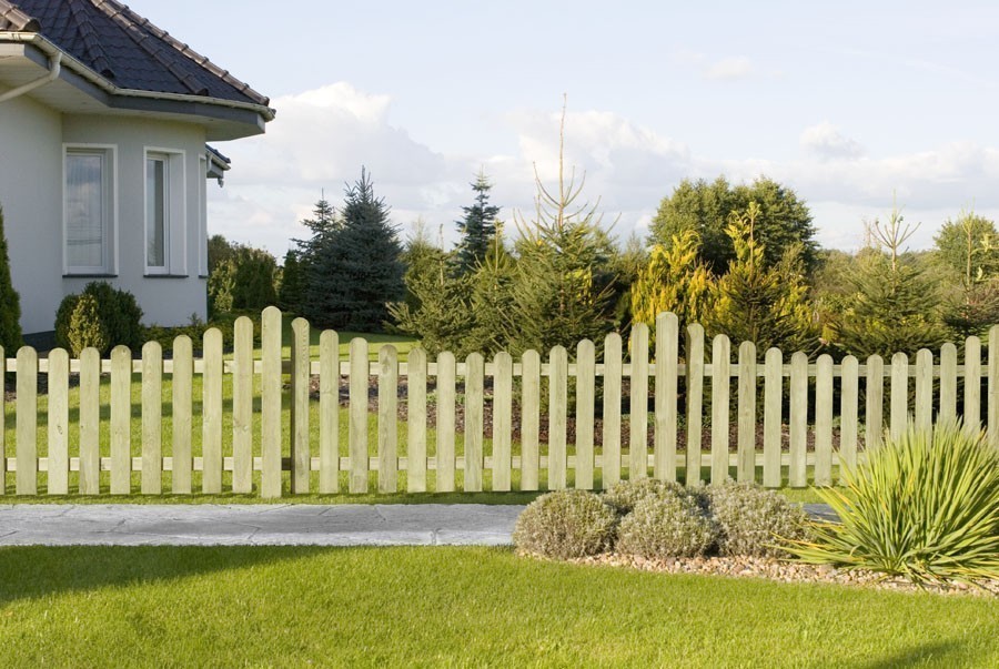 Garten Zaun / Holzzaun Bielefeld mit Unterbogen kdi 180 x 80/65 cm