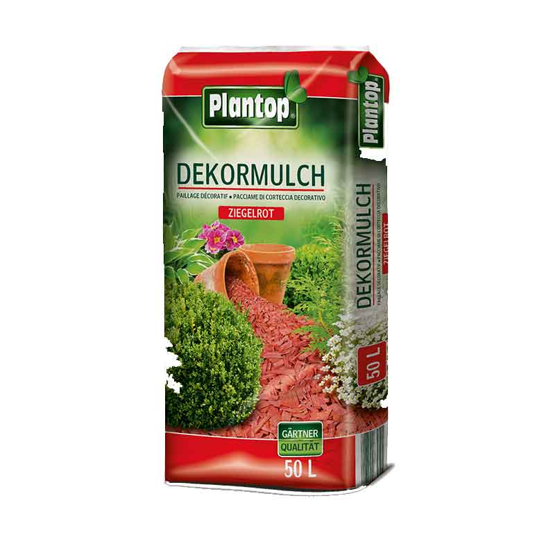 Plantop Dekormulch ziegelrot 50 L Körnung 10-40 mm