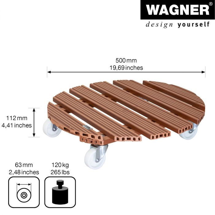 Multiroller Pflanzenroller WPC rund 500 mm für 100 kg