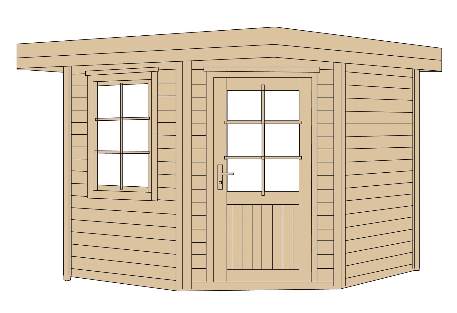 weka Designhaus 213 Gr.2, 5-Eck, schwedenrot, 28 m