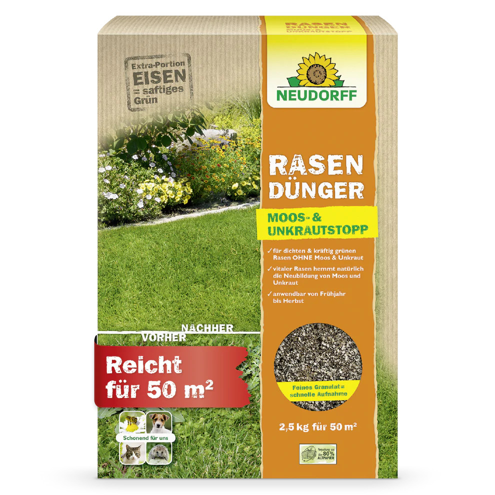 Neudorff Rasen­Dünger Moos- & Unkraut­Stopp 2,5 kg