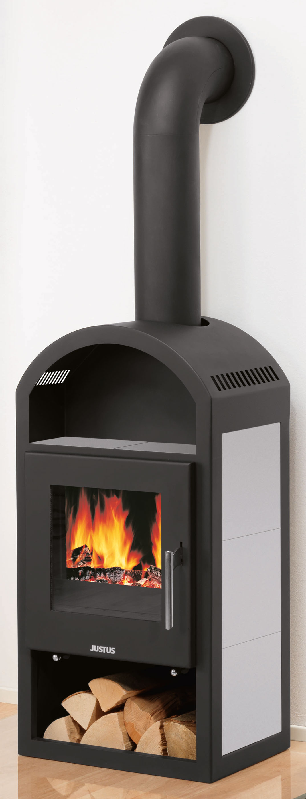 Kaminofen Justus Vegas Keramik grau 6kW