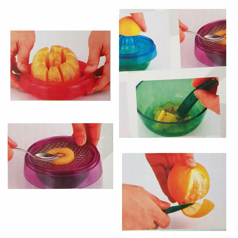Obsthelfer Set 15-tlg. Obstschneider Zitruspresse Pürierstab Picker