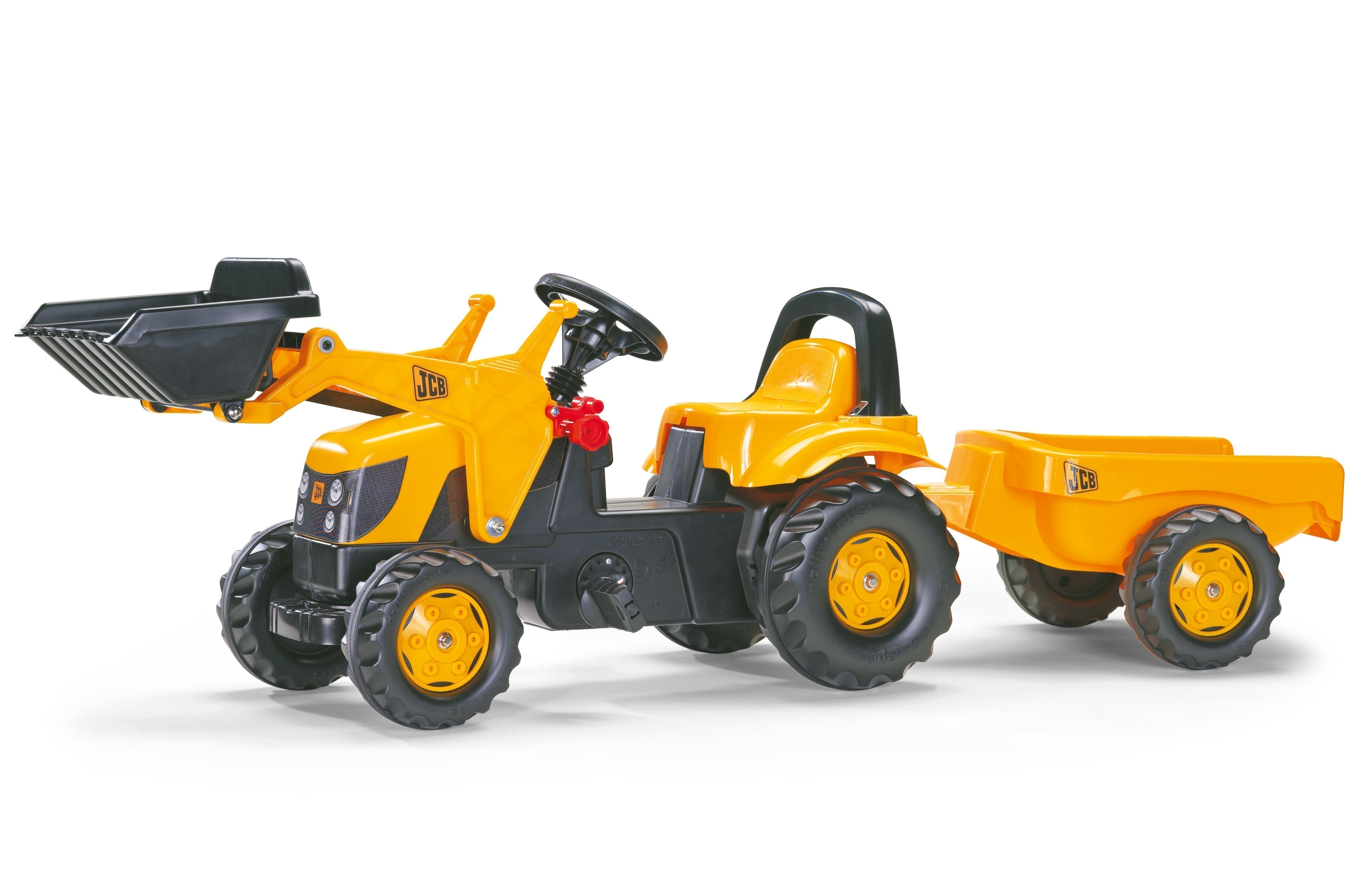 Trettraktor rolly Kid JCB mit Frontlader + Anhänger - Rolly Toys