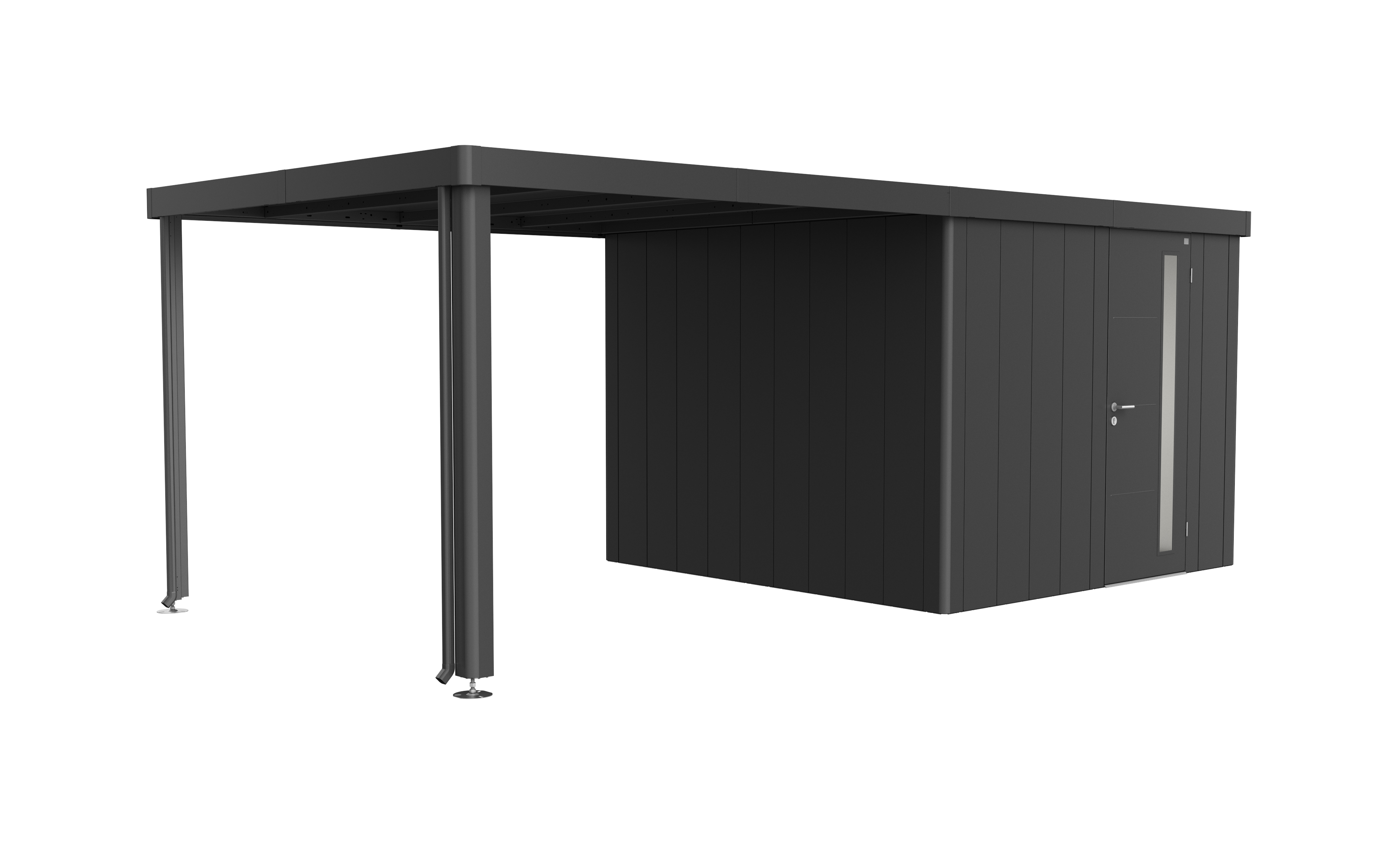 Biohort Seitendach zu Gerätehaus Neo 3A 3B 3C 3D dunkelgrau