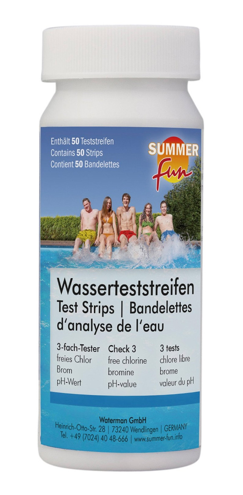 SUMMER fun Wasserteststreifen 3-fach Tester 50 Stück