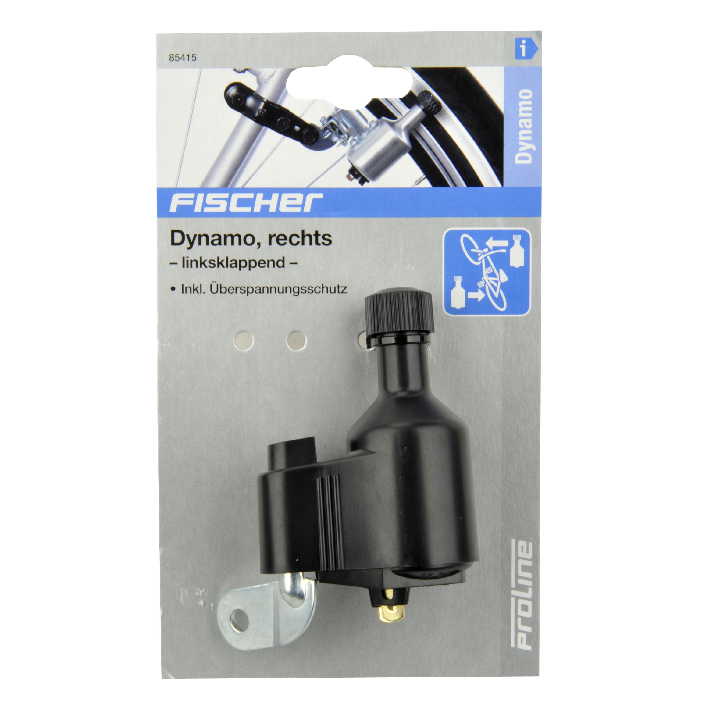 Fischer Fahrradbeleuchtung / Dynamo rechts 6 Volt / 3 Watt