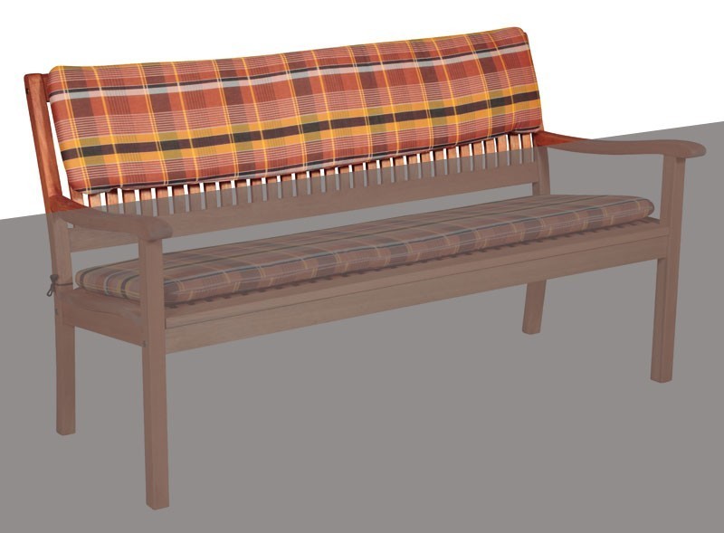Doppler Rückenpolster 3-Sitzer Gartenbank 150x30cm Des 24 Karo terra