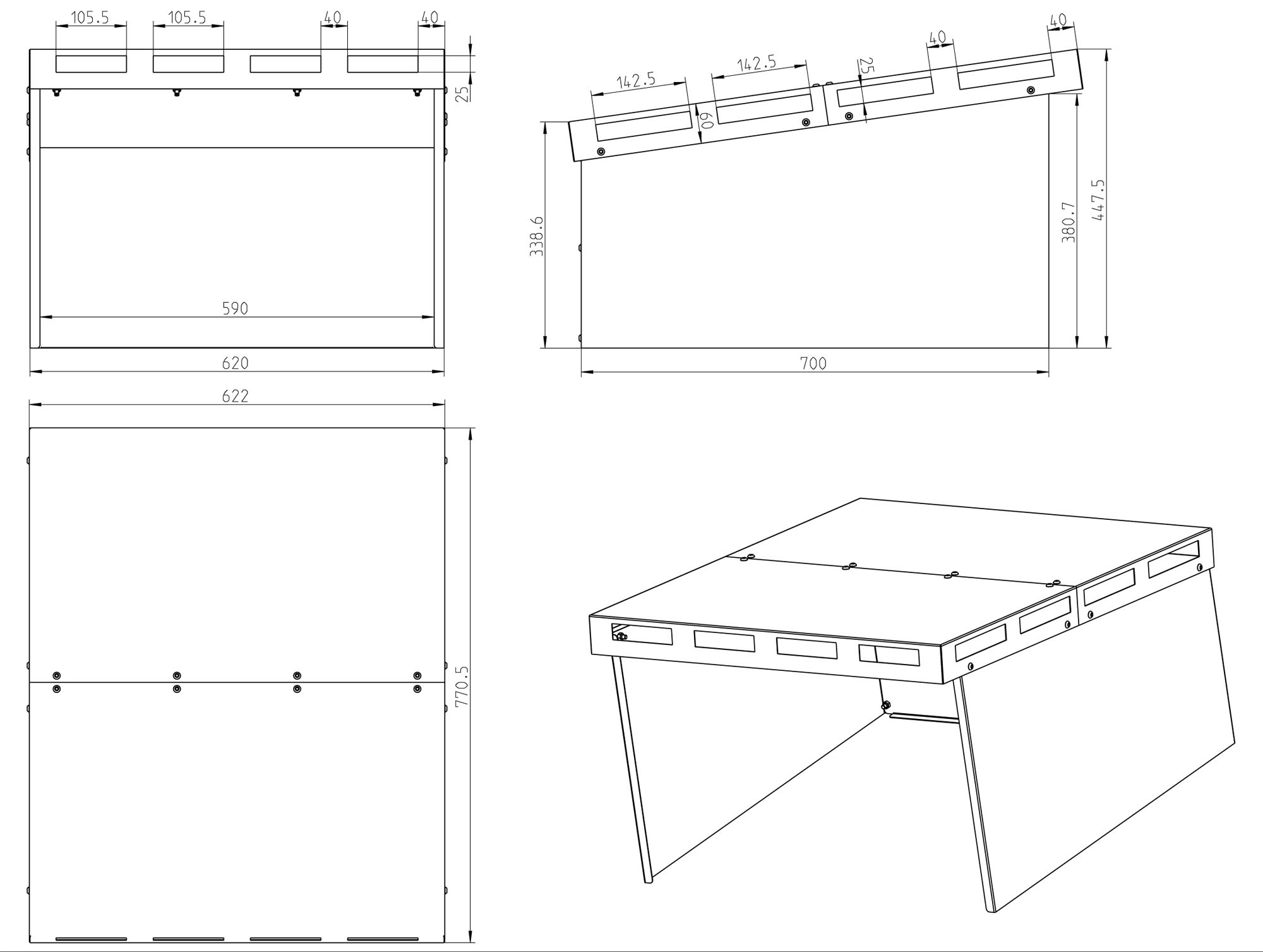 Mähroboter Garage Bio I ediGarden Stahl silber 62x77x44cm
