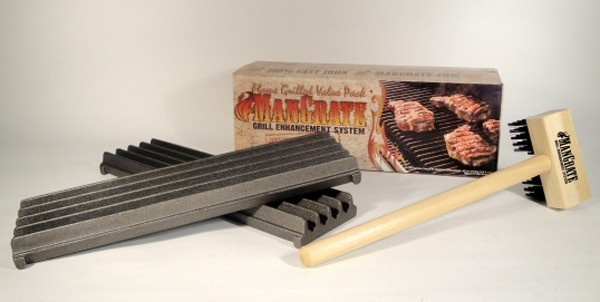 Gusseisen Grillrost ManGrate Starter Set 2 Gussroste +Reinigungsbürste