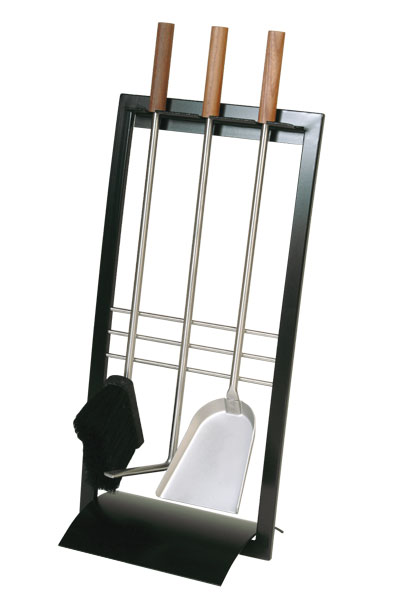 Kaminbesteck / Kamingarnitur Lienbacher anthrazit Nussholz 3tlg H65cm