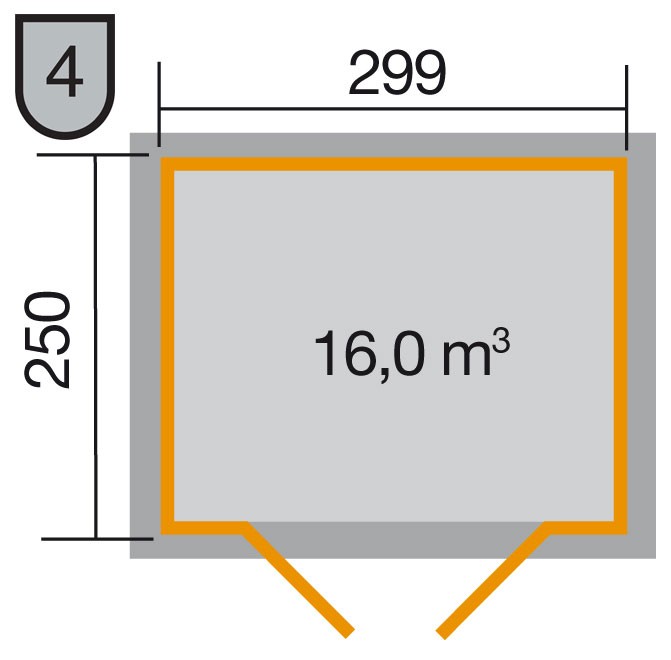 weka Gartenhaus 323 Gr.4, lasiert, 19 mm