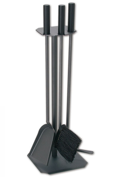 Kaminbesteck  Kamingarnitur Lienbacher anthrazit Chrom 3tlg 8eck 62cm