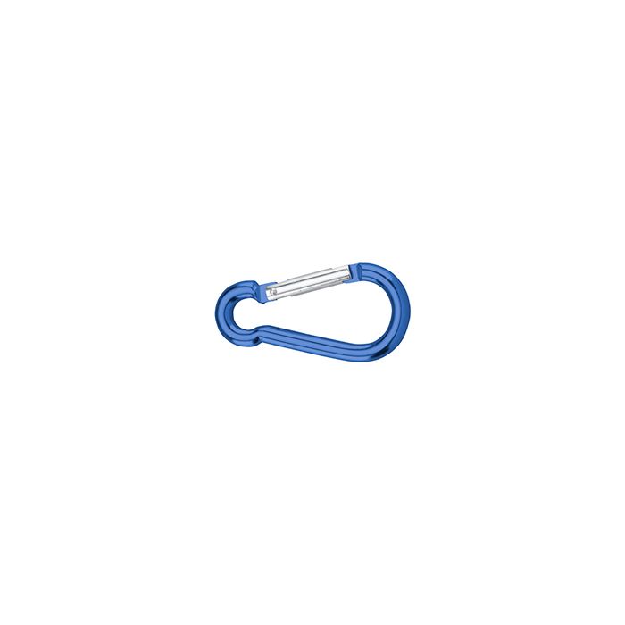 Karabinerhaken 6 × 60 mm, Aluminium blau eloxiert, SB-Box mit 2 Stück