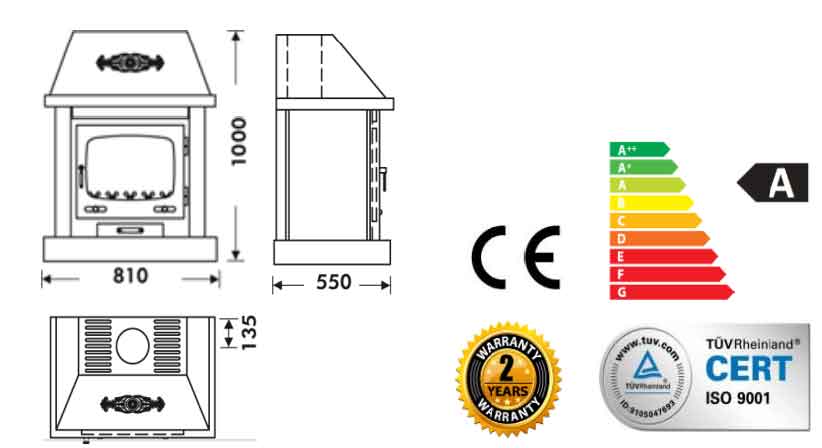Panadero Kaminofen La Mancha 9,8 KW