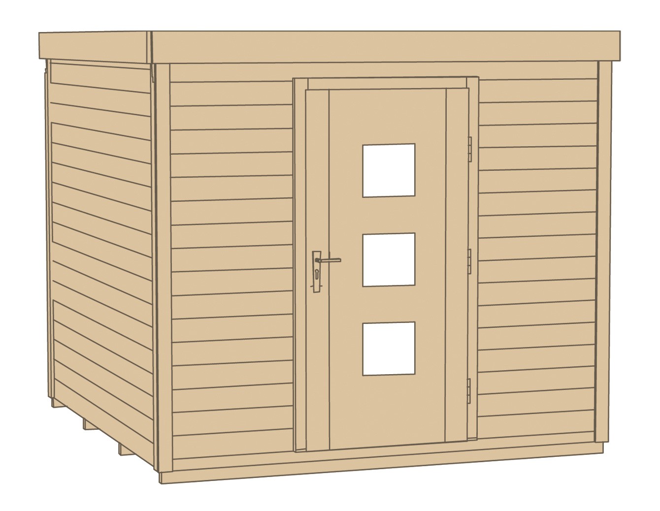 Weka Gartenhaus Designhaus 413 Gr.1 anthrazit bei wekaLine 260x260cm