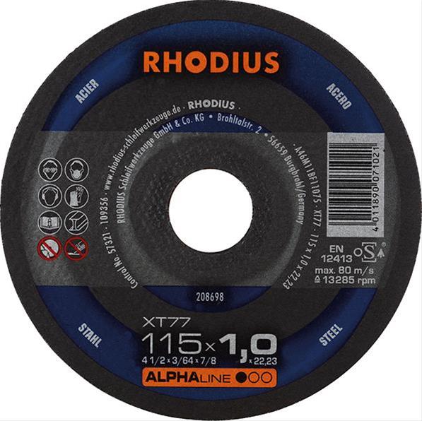 Trennscheibe XT77 115 x 1,0mm ger. Rhodius