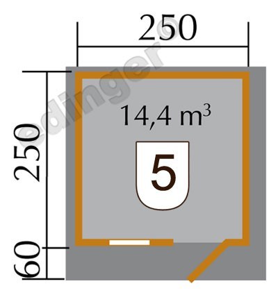 weka Gartenhaus 131 Gr.1, FT, 250 x 250, V60