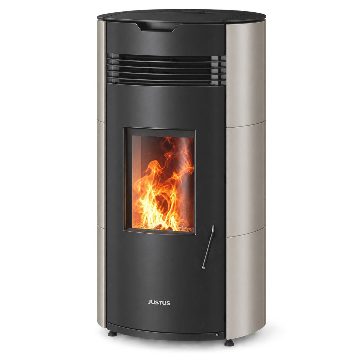 JUSTUS Norta Pelletofen 8 kW Taupe/Schwarz mit WiFi
