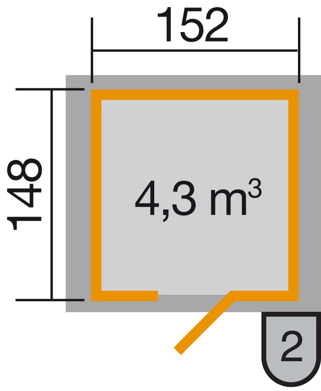 weka Gartenhaus 317 Gr.2, lasiert , 19 mm, ET